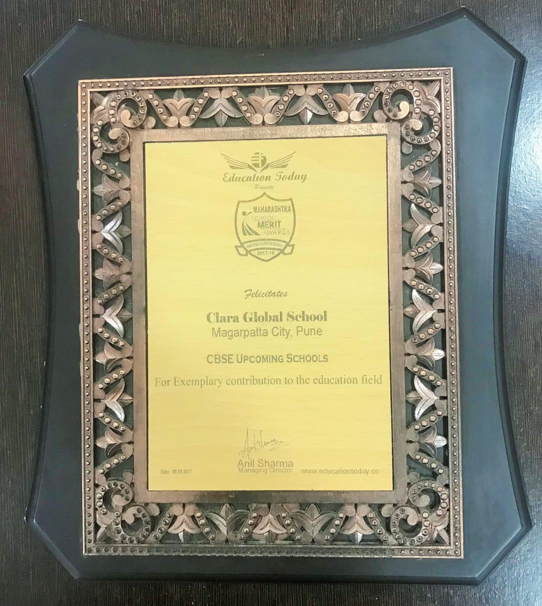 Excellence in Personality Development Program by Eldrok India K12 Awards September 2018